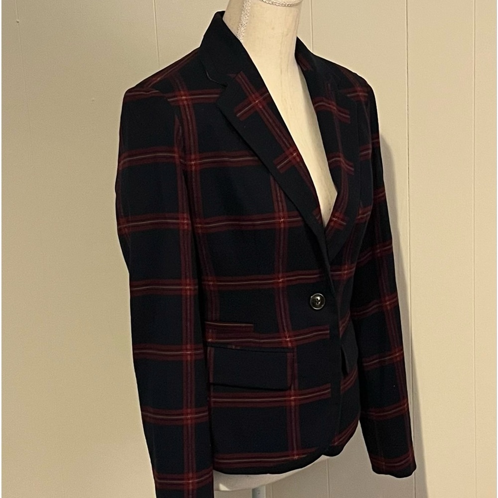 Merona Plaid navy blazer size 2